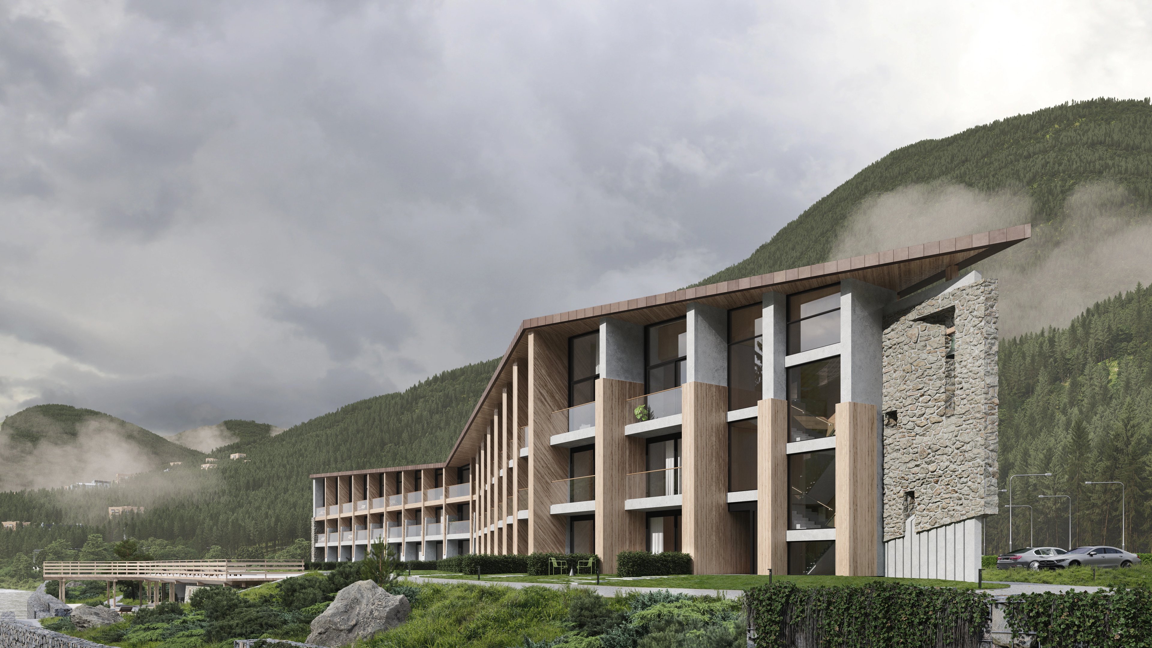 Фото проекта «Гостиница на реке Мзымте» — МОА